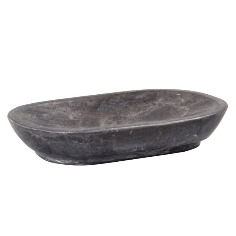 Curvy Collection Charcoal Marble Soap Dish