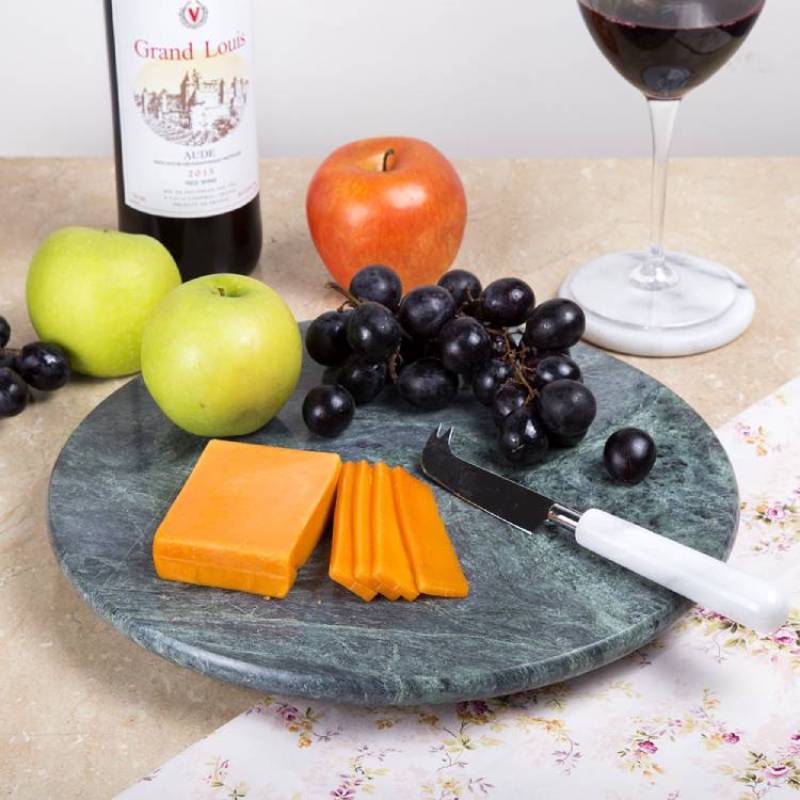 Green Marble 12" Lazy Susan