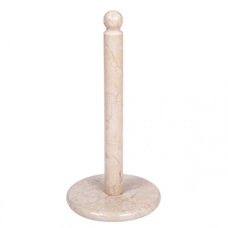White Marble Upright Paper Towel Holder with Metal Pole in Chrome Finish -  Evco Trading Co., Ltd.