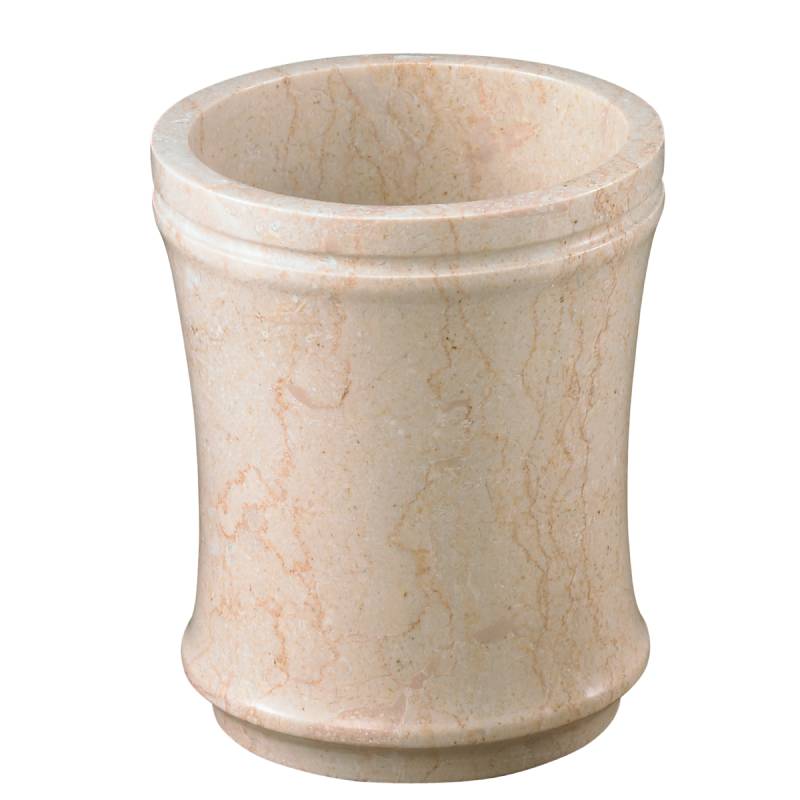 Fluted Collection Champagne Marble Wastebasket