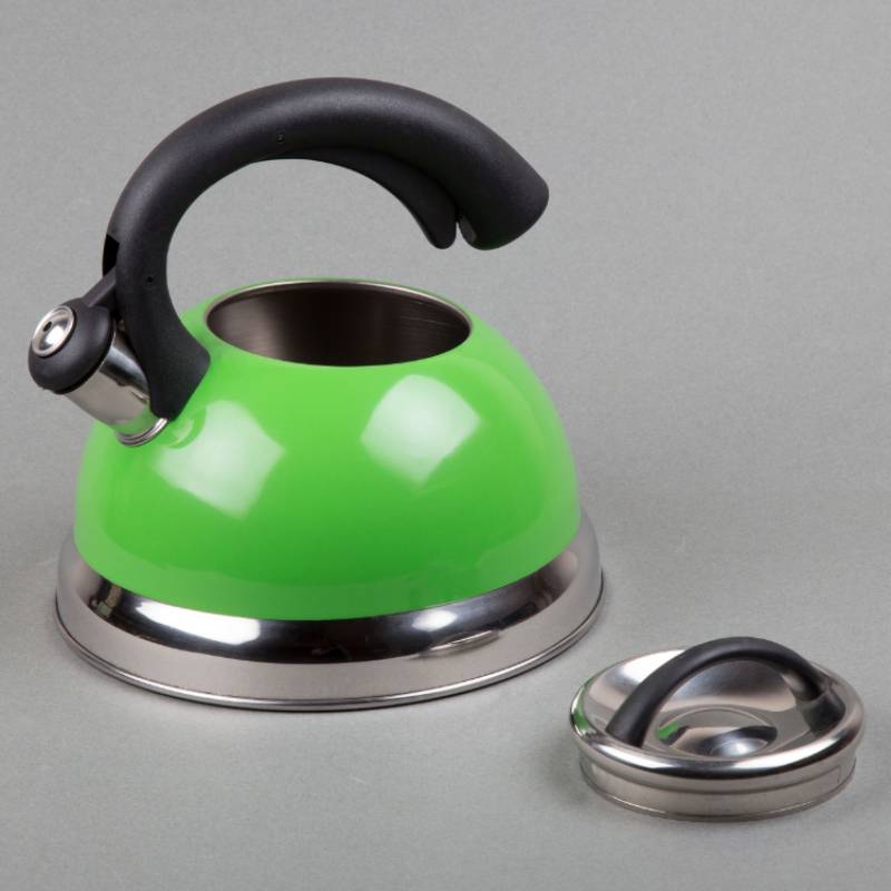 Symphony 2.6 Qt. Stainless Steel Whistling Tea Kettle in Green Color