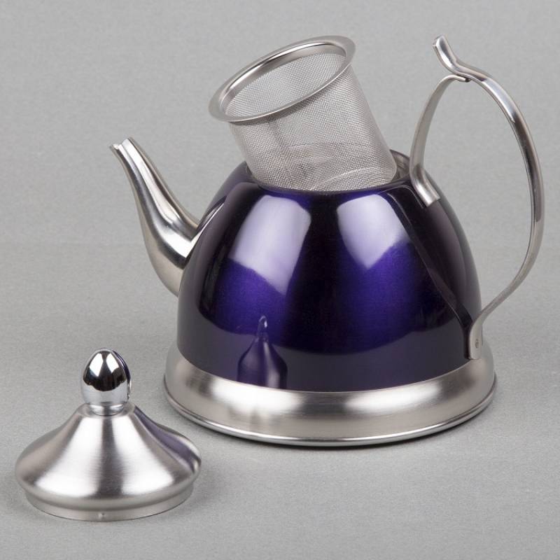 1 Qt. Nobili-Tea Stainless Steel Tea Kettle with Removable Infuser