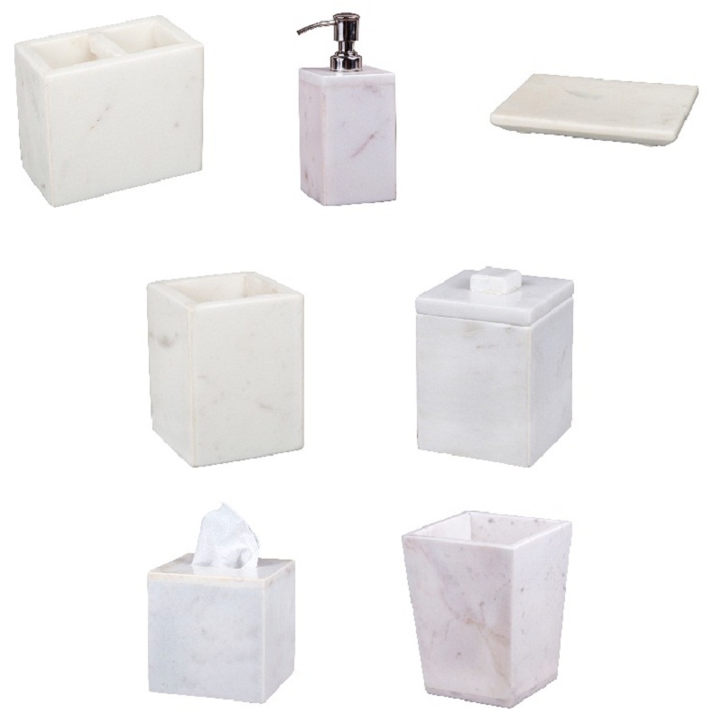Creamy White Marble Bath Accessories